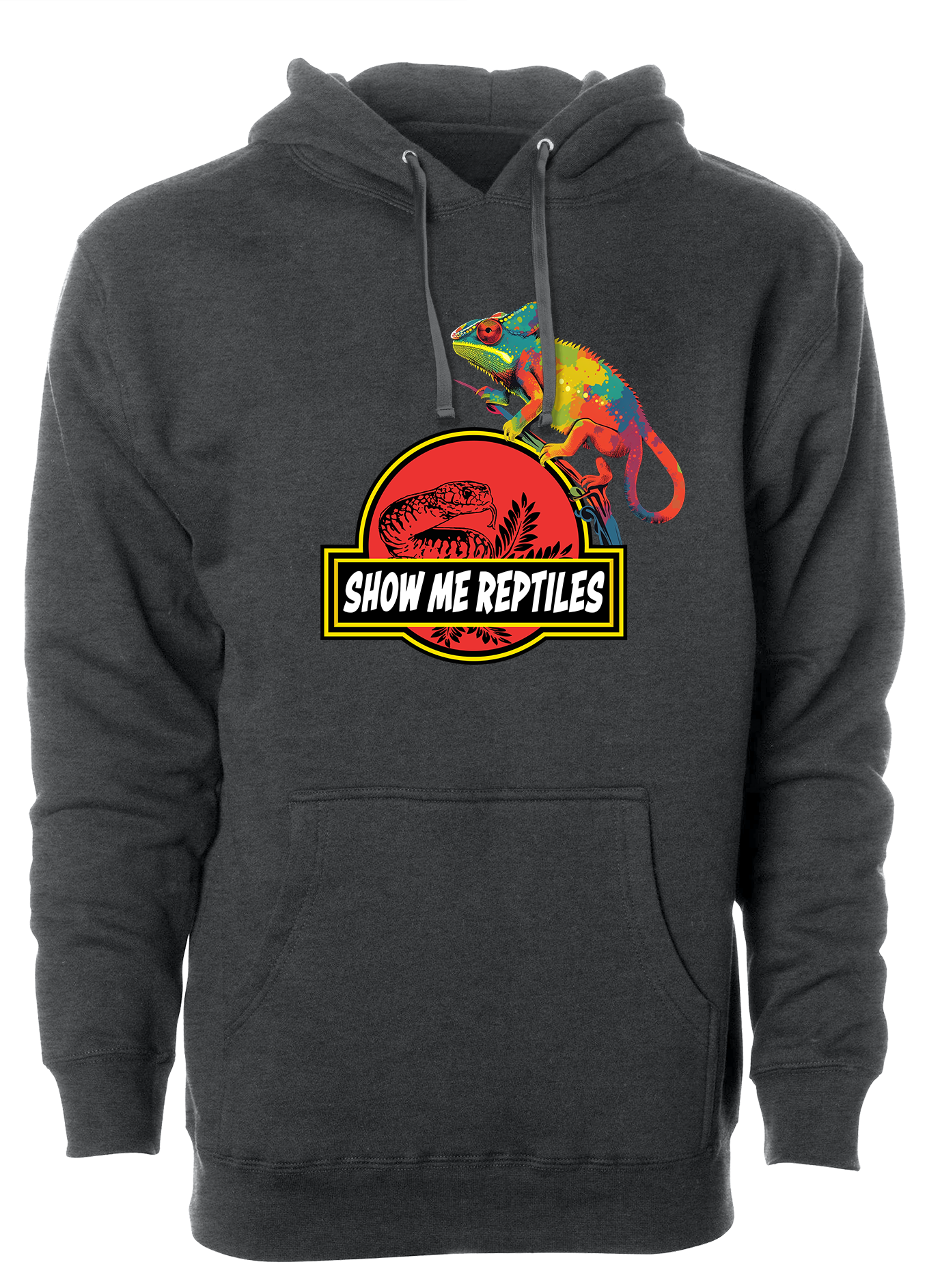 show me reptile show reptile chameleon hoodie shirt sweatshirt lizard pet logo colorful charcoal grey gray