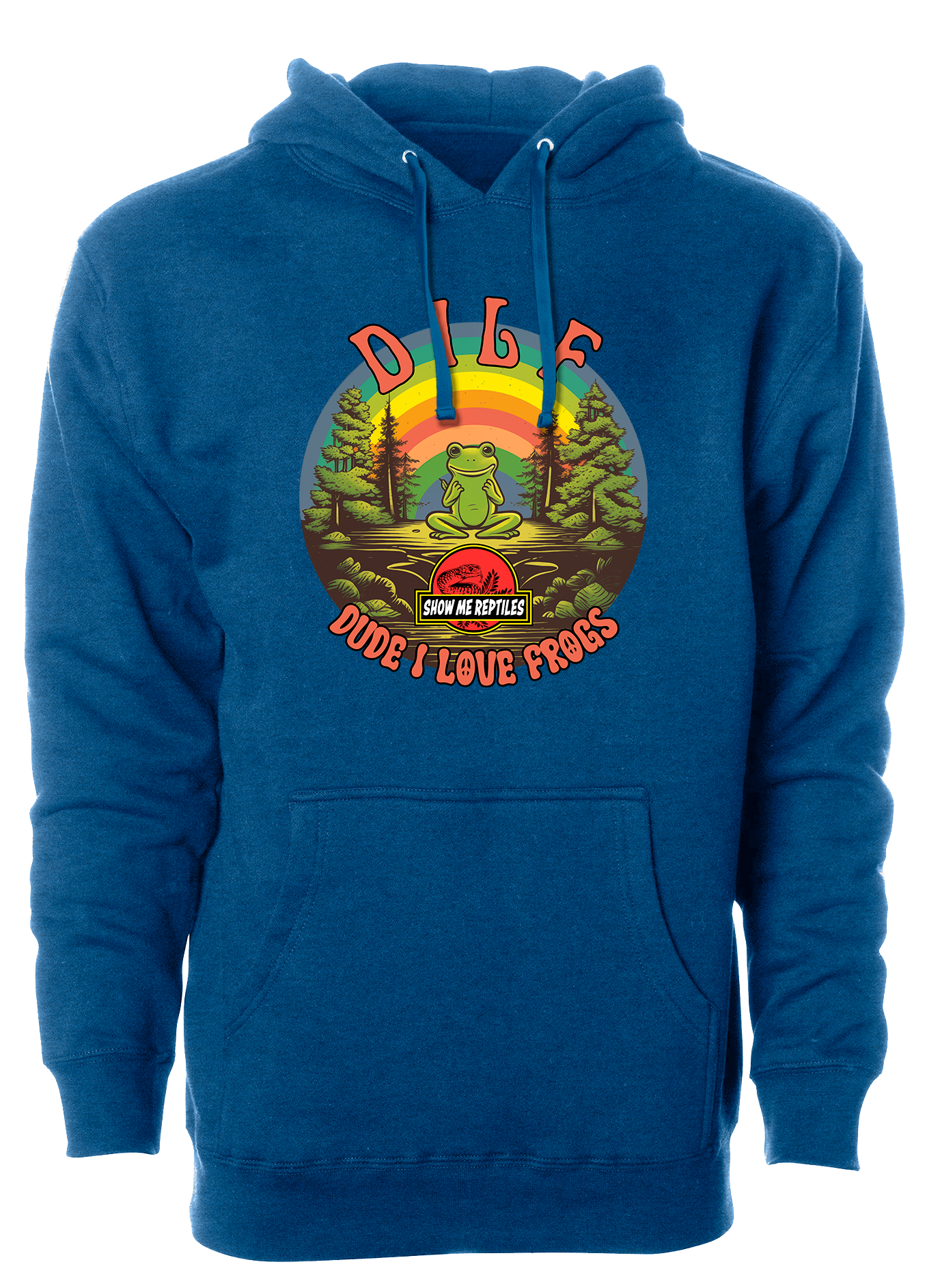 DILF Dude I Love Frogs hoodie sweatshirt reptiles amphibians rainbow dude peace pets show me reptile show royal blue