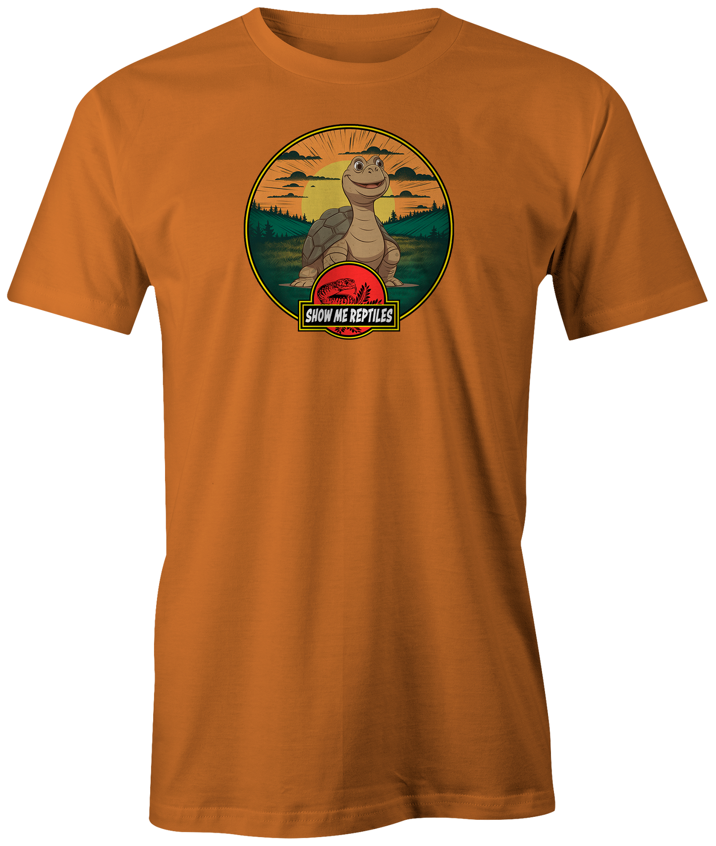 t-shirt tee shirt tortoise show me reptile show pet reptiles turtle animal orange rust