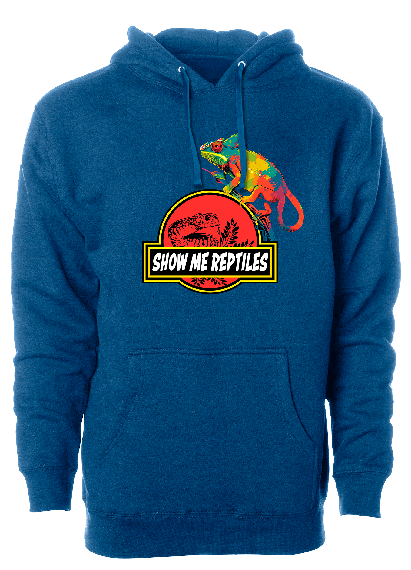 show me reptile show reptile chameleon hoodie shirt sweatshirt lizard pet logo colorful royal blue