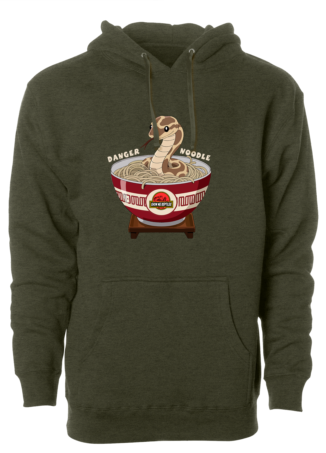 show me reptile show reptiles hoodie sweatshirt shirt danger noodle snake funny meme asian army green