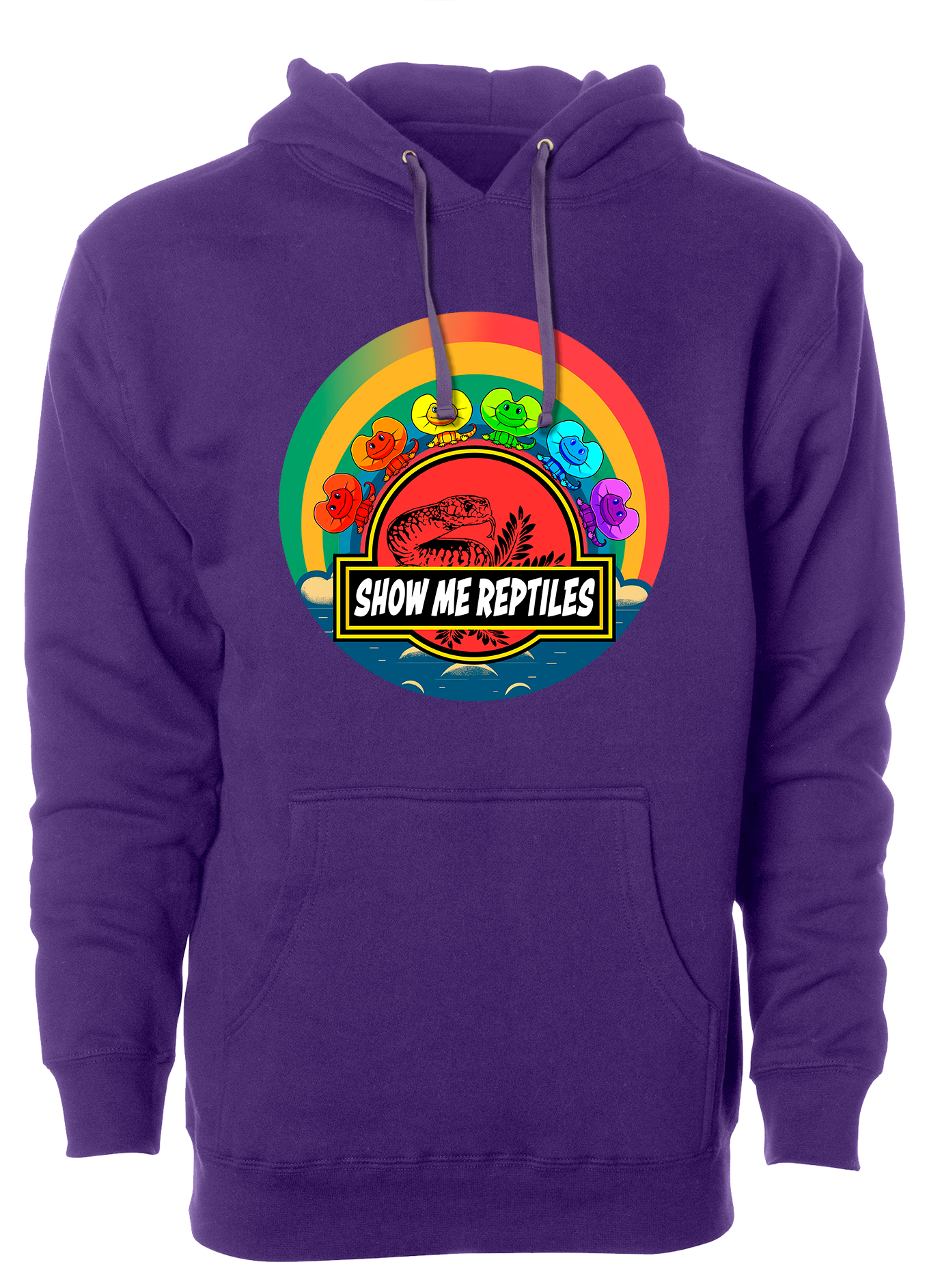 Hoodie sweatshirt show me reptile show reptile lizard dragon frilled and fabulous rainbow lgbt gay fun red green yellow blue purple 
