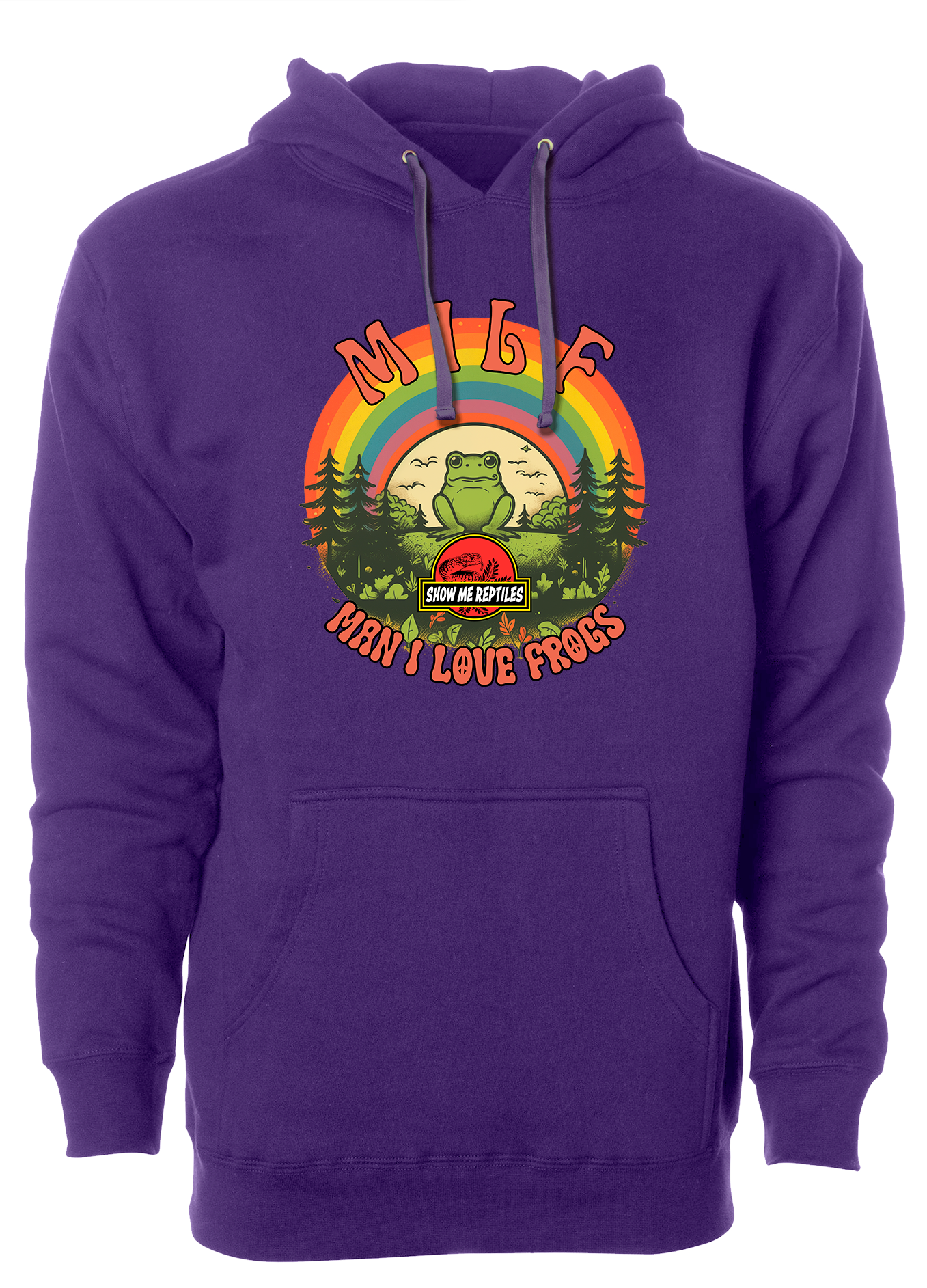 MILF Man I Love Frogs hoodie sweatshirt reptiles amphibians rainbow dude peace pets show me reptile show Purple