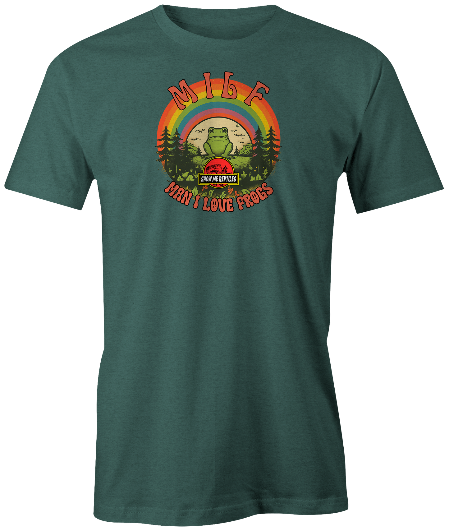 show me reptiles reptile snake lizard frog milf dude hippie man i love frogs green shirt t-shirt tee shirt