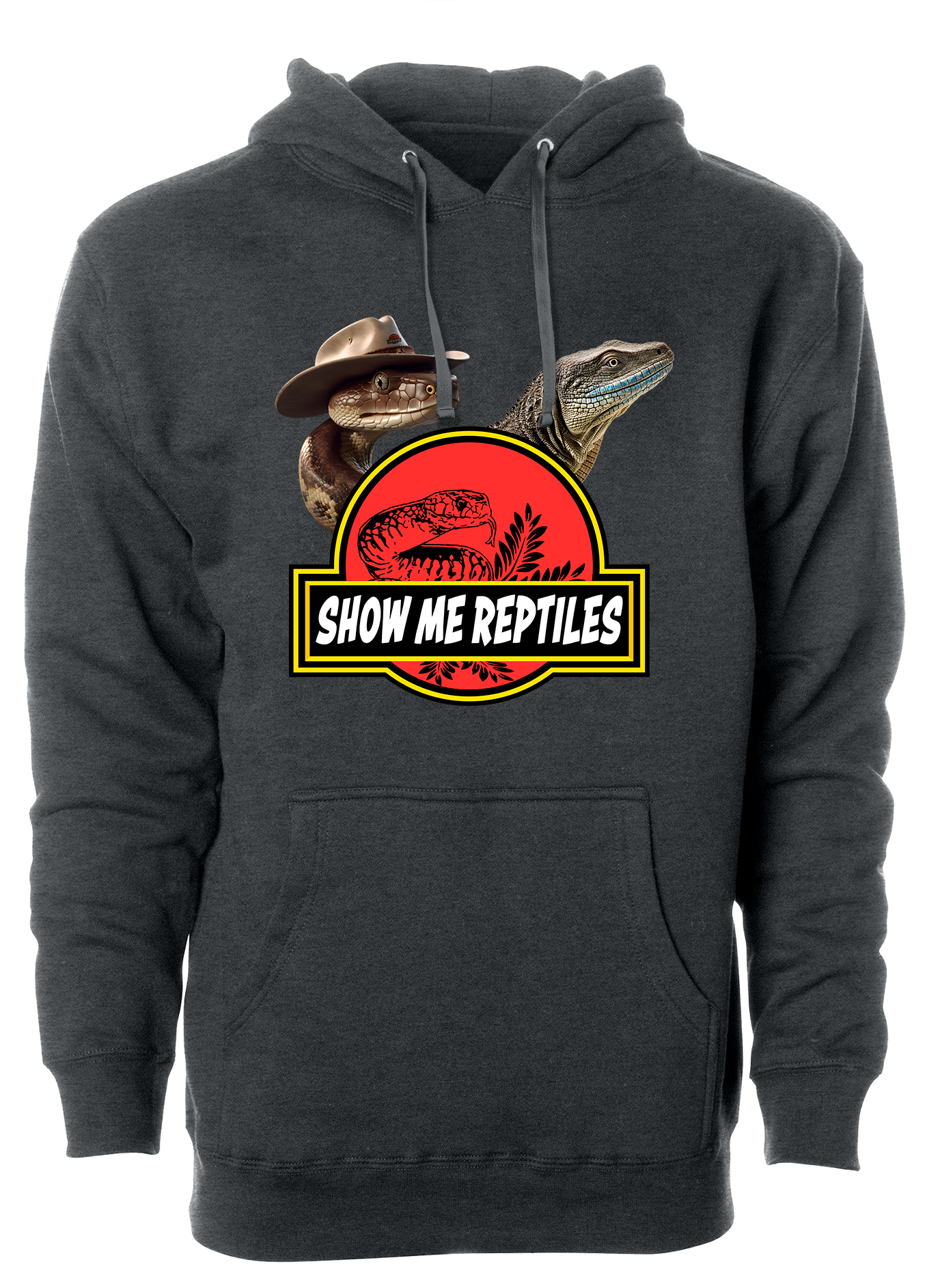 show me reptile show hoodie sweatshirt reptile pardners partners pets lizard monitor snake cowboy charcoal grey gray 