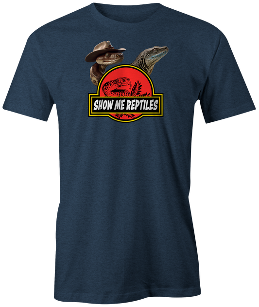 show me reptile show reptiles snake cowboy texas western monitor shirt tee t-shirt navy blue