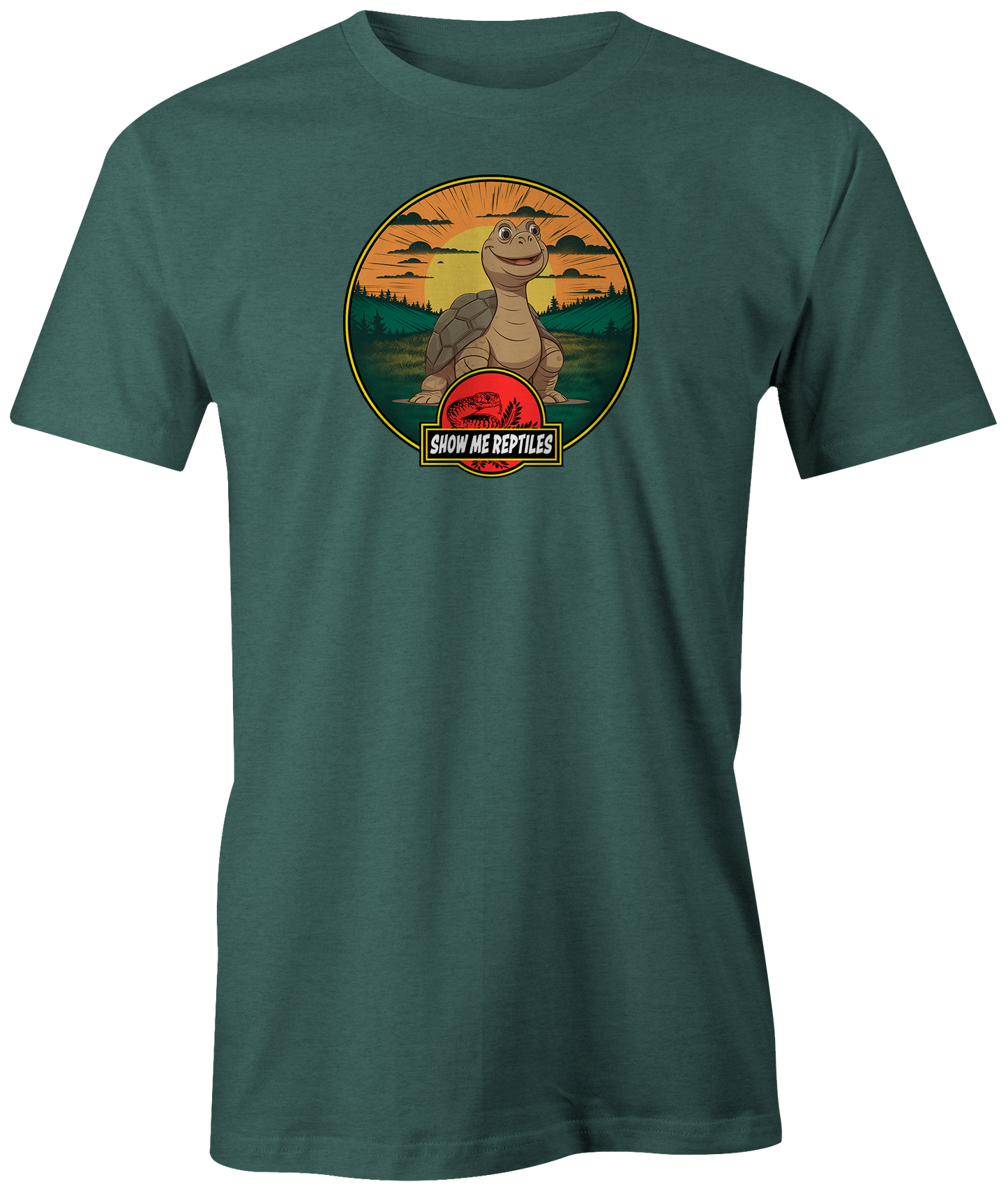 t-shirt tee shirt tortoise show me reptile show pet reptiles turtle animal forest green